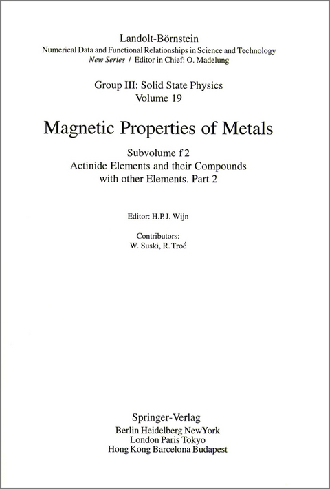 Actinide Elements and their Compounds with other Elements. - W. Suski, R. Troc