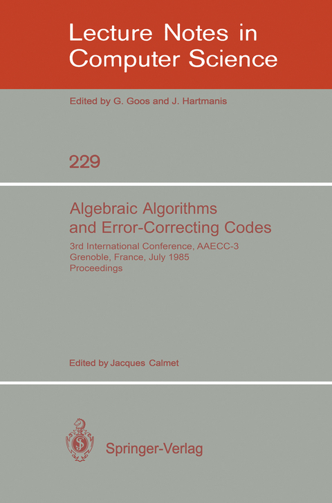 Algebraic Algorithms and Error-Correcting Codes - 