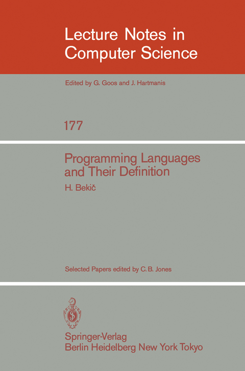 Programming Languages and their Definition - H. Bekic