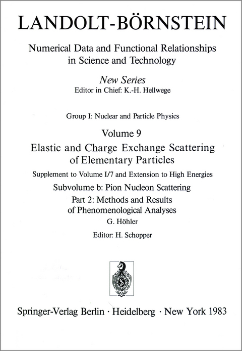 Methods and Results of Phenomenological Analyses / Methoden und Ergebnisse phänomenologischer Analysen - G. Höhler