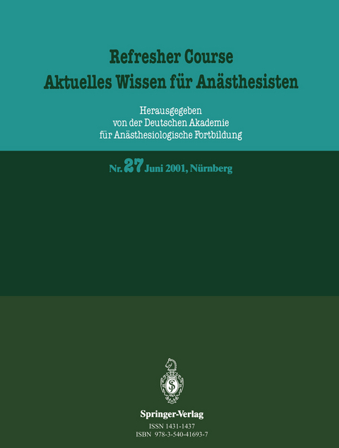 Refresher Course. Aktuelles Wissen für Anästhesisten