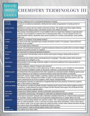 Chemistry Terminology III (Speedy Study Guides) -  Speedy Publishing LLC