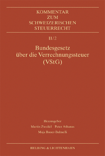 Kommentar zum Schweizerischen Steuerrecht / Bundesgesetz über die Verrechnungssteuer (VStG) - 