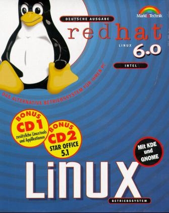 Red Hat Linux 6.0 Betriebssystem, 4 CD-ROMs, dtsch. Version