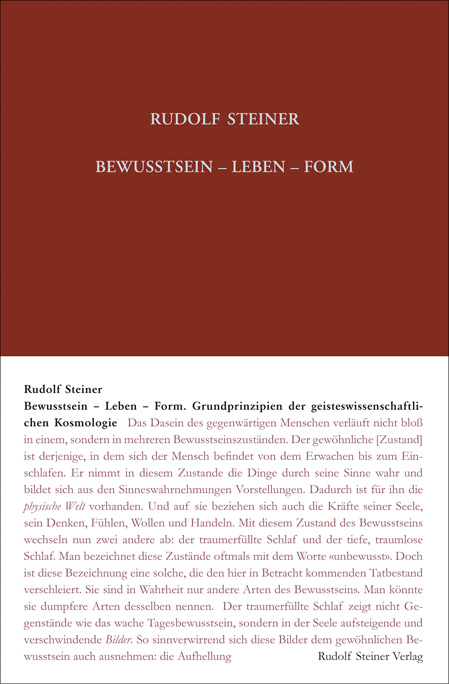 Bewusstsein – Leben – Form - Rudolf Steiner