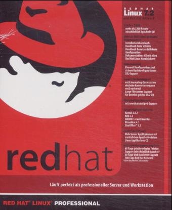 Red Hat Linux 7.2 Professional, Vollversion, 10 CD-ROMs u. 1 DVD-ROM