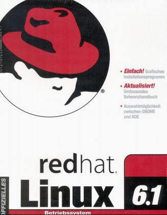 Red Hat Linux 6.1 Betriebssystem, 2 CD-ROMs m. Bootdiskette (3 1/2 Zoll), dtsch. Version