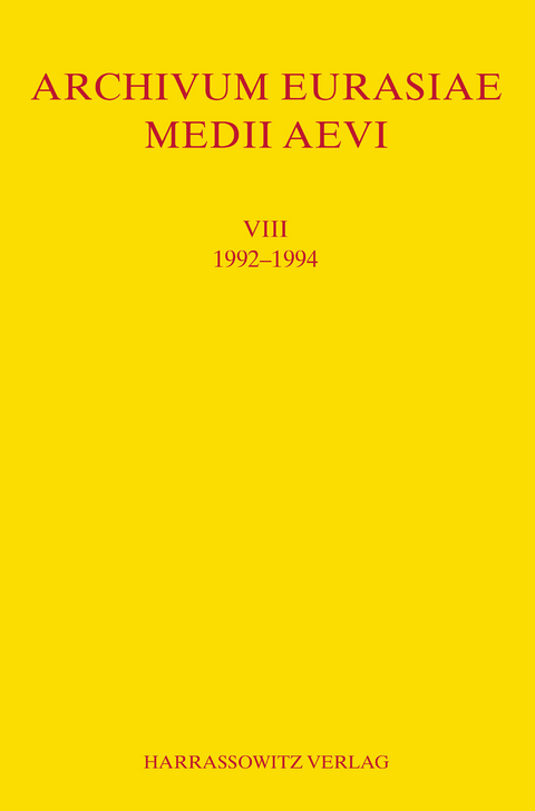 Archivum Eurasiae Medii Aevi VIII 1992-1994 - 