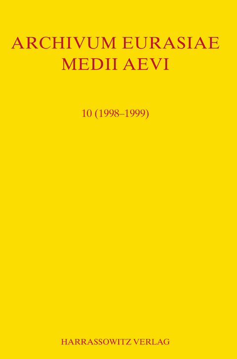 Archivum Eurasiae Medii Aevi 10 (1998-1999) - 