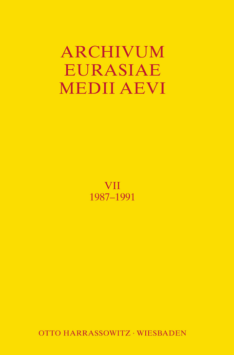 Archivum Eurasiae Medii Aevi VII 1987-1991 - 