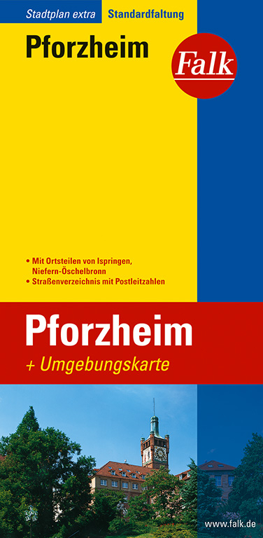 Falk Stadtplan Extra Standardfaltung Pforzheim mit Ortsteilen von Ispringen