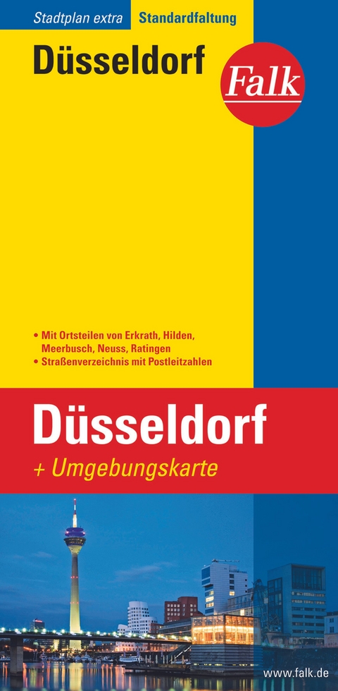 Falk Stadtplan Extra Standardfaltung Düsseldorf mit Ortsteilen von Erkrath