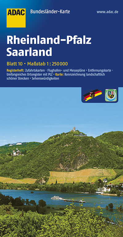 ADAC BundesländerKarte Deutschland Blatt 10 Rheinland-Pfalz, Saarland 1:250 000