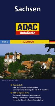 ADAC AutoKarte Detuschland Blatt 9 Sachsen 1:200 000