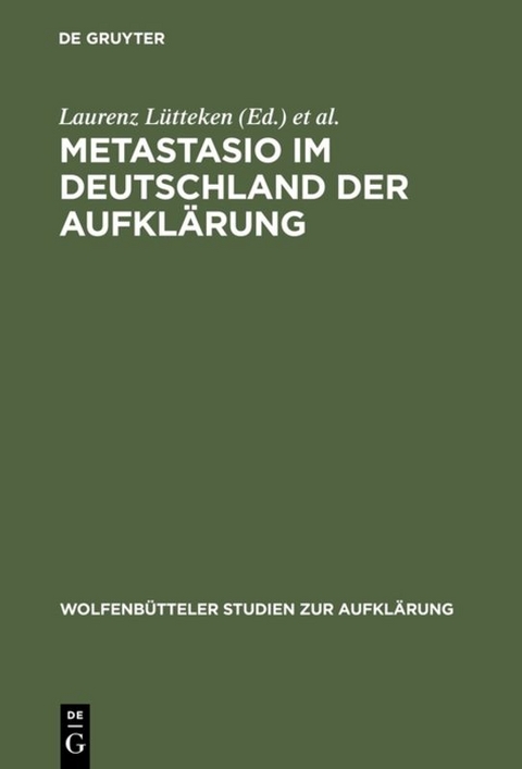 Metastasio im Deutschland der Aufklärung - 