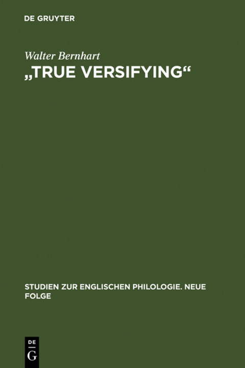 "True Versifying" - Walter Bernhart