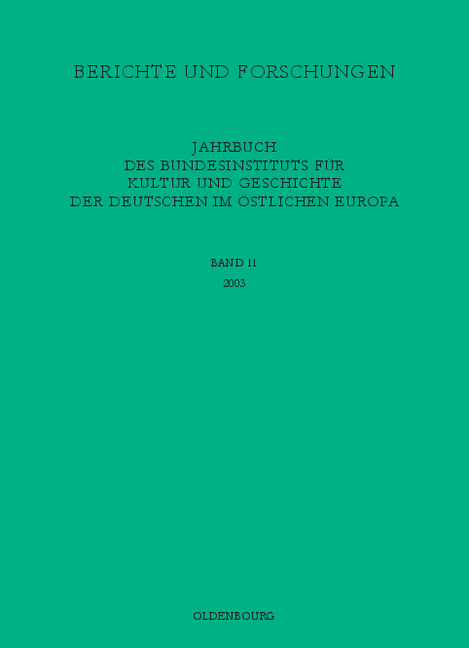 Jahrbuch des Bundesinstituts für Kultur und Geschichte der Deutschen im östlichen Europa / 2003 - 