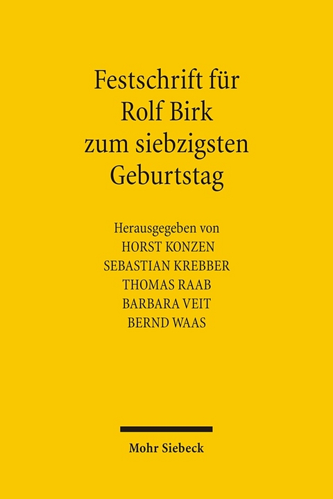 Festschrift für Rolf Birk zum siebzigsten Geburtstag - 