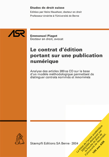 Le contrat d dition portant sur une publication von Emmanuel