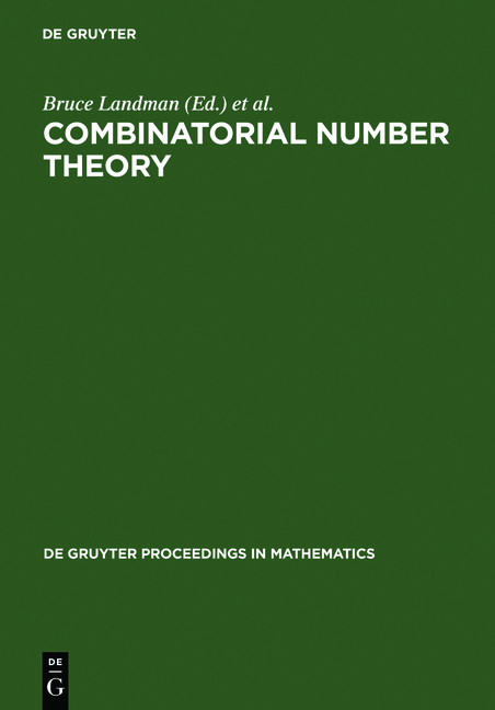 Combinatorial Number Theory - 