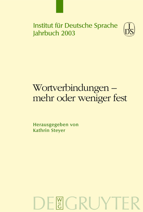 Wortverbindungen - mehr oder weniger fest - 