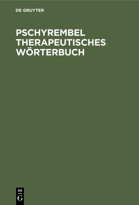 Pschyrembel Therapeutisches Wörterbuch