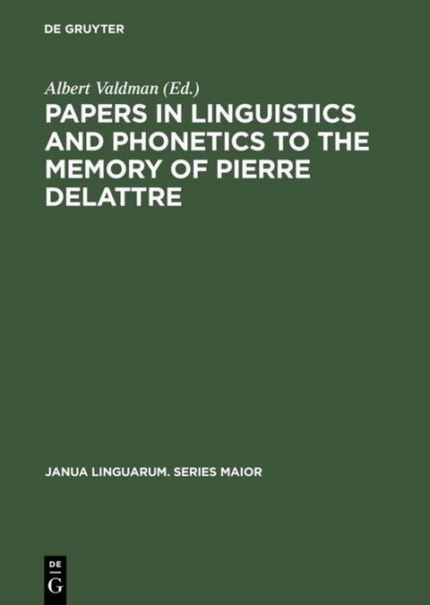 Papers in Linguistics and Phonetics to the Memory of Pierre Delattre - 