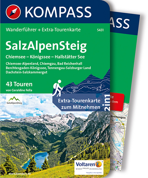 KOMPASS Wanderführer SalzAlpenSteig, Chiemsee, Königssee, Hallstätter See - Geraldine Fella