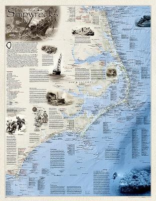 Shipwrecks Of The Outer Banks, Tubed - National Geographic Maps