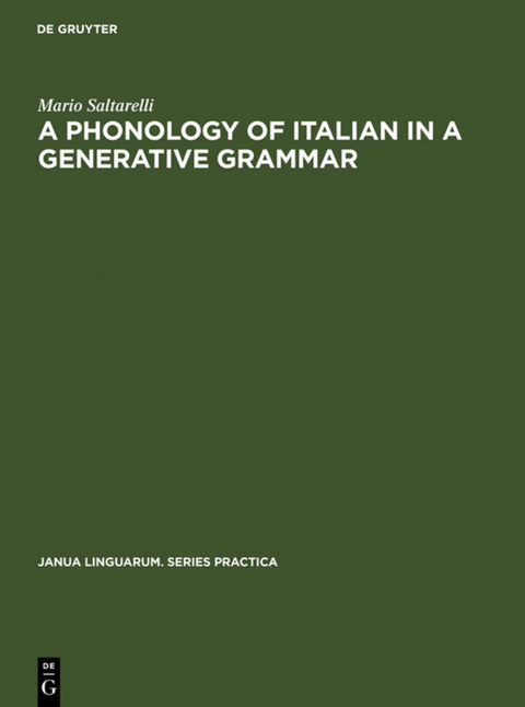 A Phonology of Italian in a Generative Grammar - Mario Saltarelli