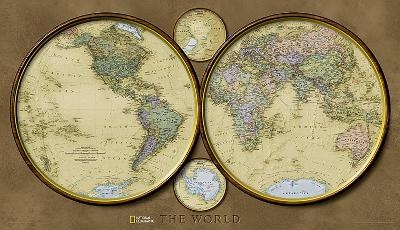 World Hemispheres, Tubed - National Geographic Maps