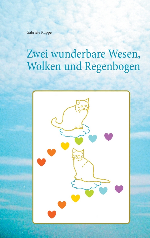 Zwei wunderbare Wesen, Wolken und Regenbogen - Gabriele Kuppe