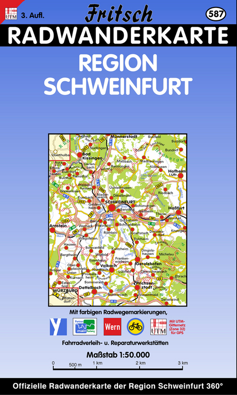 Radwanderkarte Region Schweinfurt - Fritsch Landkartenverlag