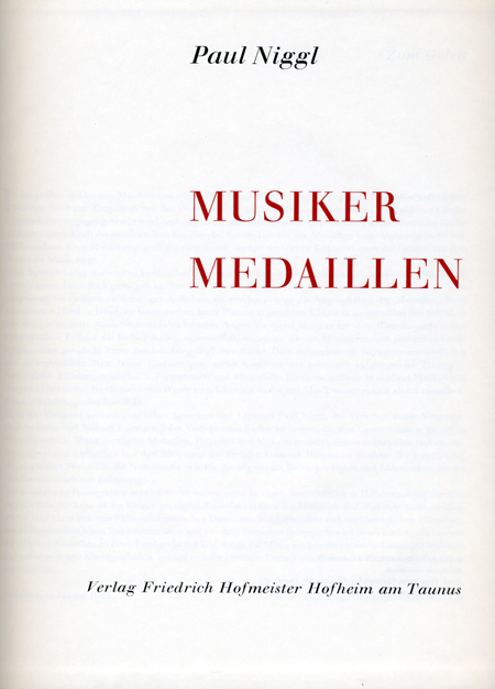 Musikermedaillen, I - Paul Niggl