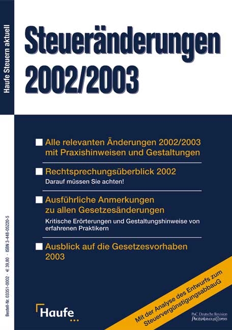 Steueränderungen 2002/2003