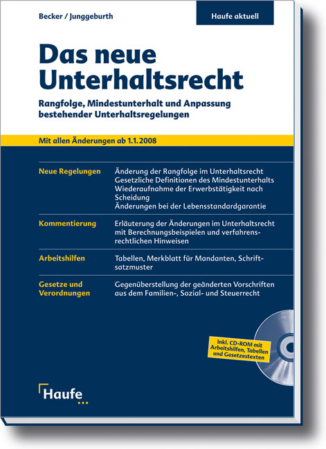 Das neue Unterhaltsrecht - Eva Becker, Peter Junggeburth