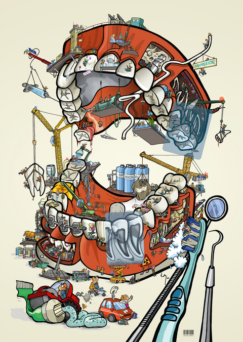 Cartoonposter "Human Mouth Project"