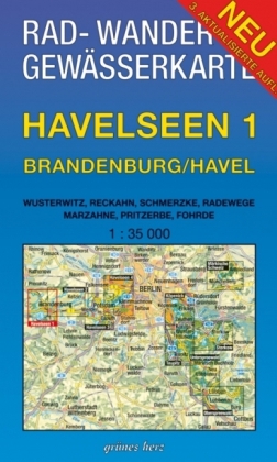 Rad-, Wander- und Gewässerkarte Havelseen 1: Brandenburg/Havel - 