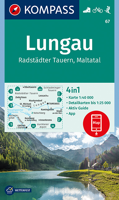 KOMPASS Wanderkarte Lungau, Radstädter Tauern, Maltatal - 