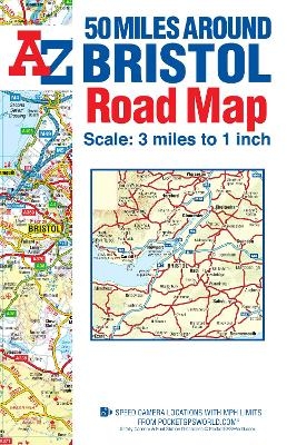 50 Miles around Bristol A-Z Road Map -  A-Z Maps