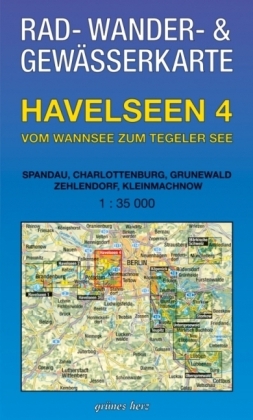 Rad-, Wander- und Gewässerkarte Havelseen 4: Vom Wannsee zum Tegeler See - 