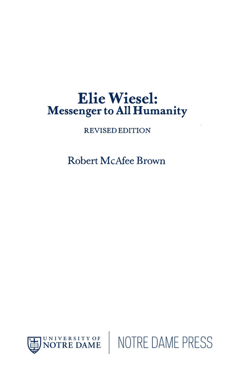 Elie Wiesel - Robert McAfee Brown