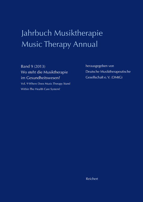 Jahrbuch Musiktherapie / Music Therapy Annual - Hanna Schirmer