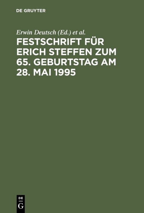 Festschrift für Erich Steffen zum 65. Geburtstag am 28. Mai 1995 - 