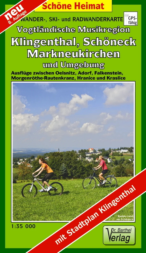 Wander-, Ski- und Radwanderkarte Vogtländische Musikregion, Klingenthal, Schöneck, Markneukirchen und Umgebung