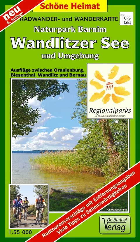 Radwander- und Wanderkarte Naturpark Barnim, Wandlitzer See und Umgebung