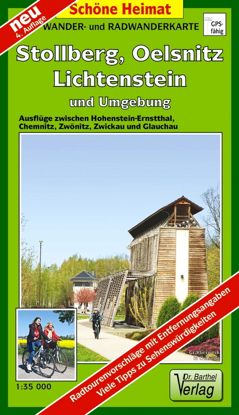 Wander- und Radwanderkarte Stollberg, Oelsnitz, Lichtenstein und Umgebung