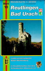 Topographische Sonderkarten Baden-Württemberg. Sonderblattschnitte auf der Grundlage der amtlichen topographischen Karten, meist grössere Kartenformate mit zusätzlichen thematischen Einträgen / Reutlingen - Bad Urach (WR)