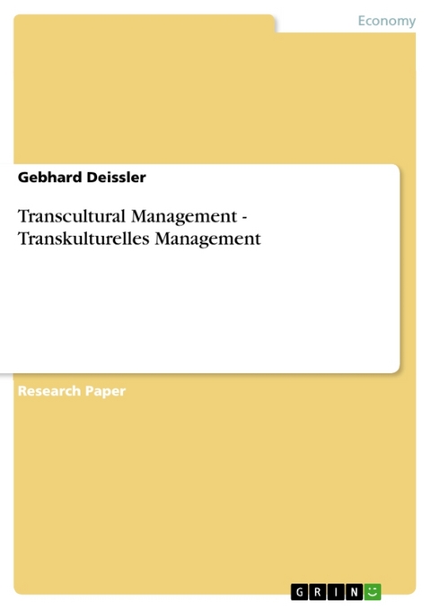 Transcultural Management - Transkulturelles Management - Gebhard Deissler