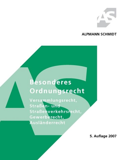 Besonderes Ordnungsrecht - Horst Wüstenbecker